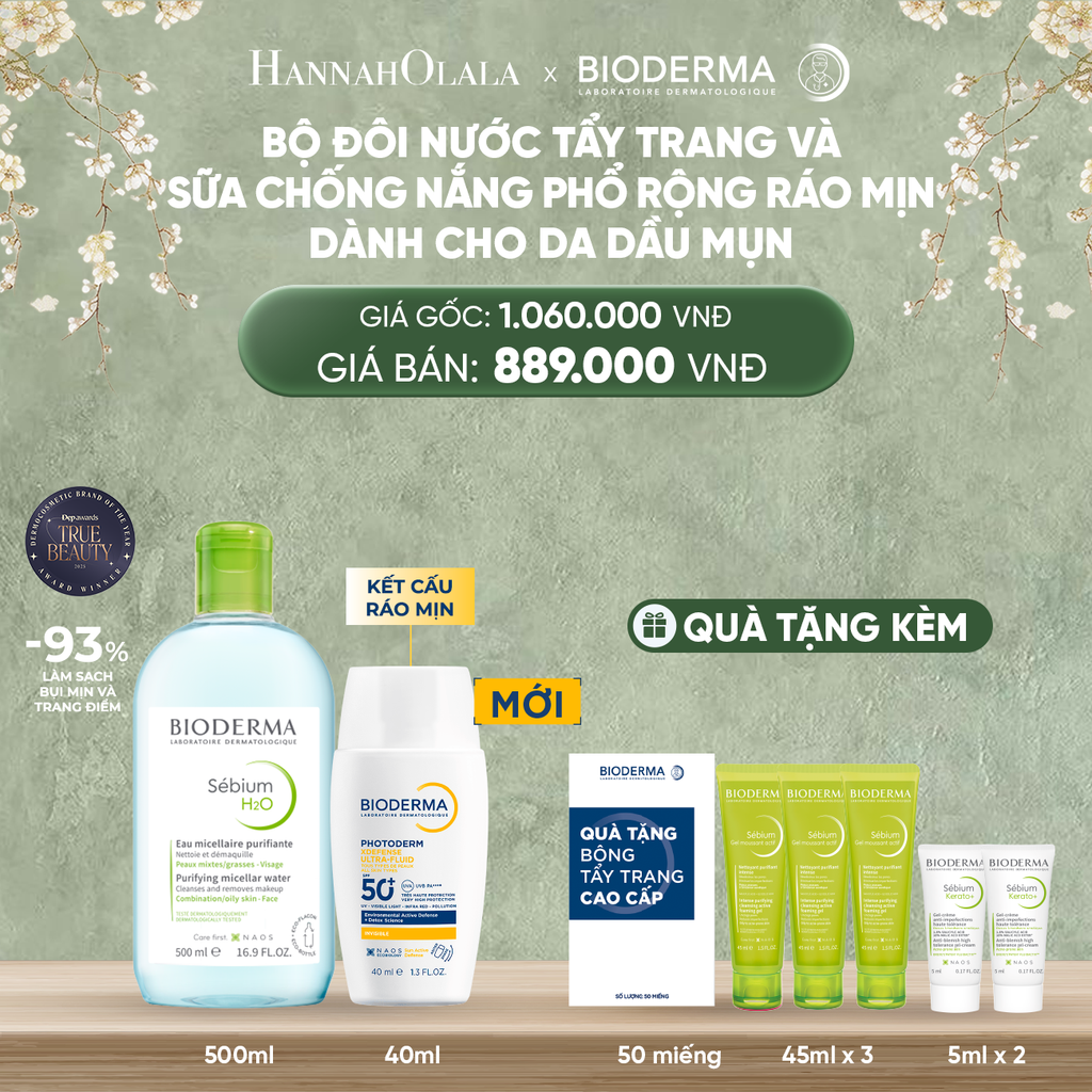  D760_DEAL 10: BỘ ĐÔI NƯỚC TẨY TRANG VÀ SỮA CHỐNG NẮNG PHỔ RỘNG RÁO MỊN CHO MỌI LOẠI DA 