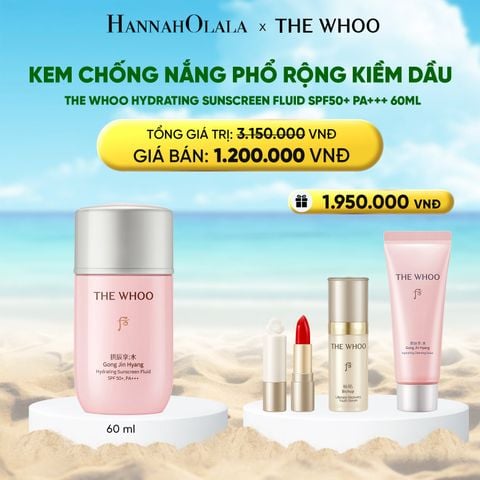  KEM CHỐNG NẮNG PHỔ RỘNG KIỀM DẦU THE WHOO GONGJINHYANG HYDRATING SUNSCREEN FLUID SPF50+ PA+++ 60ML 