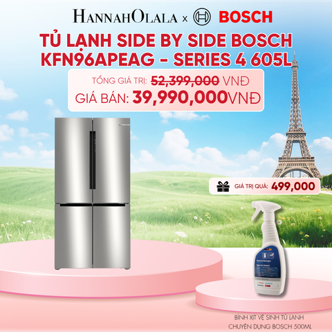  TỦ LẠNH SIDE BY SIDE BOSCH KFN96APEAG - SERIES 4 605L - B192 