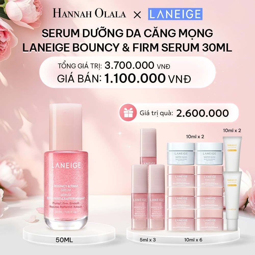  E755: DEAL 10: SERUM TĂNG CƯỜNG COLLAGEN, LÀM MỜ DẤU HIỆU LÃO HÓA, GIÚP DA CĂNG SÁNG LANEIGE BOUNCY & FIRM SERUM 30ML - [GIAO HÀNG TỪ 03/10] 