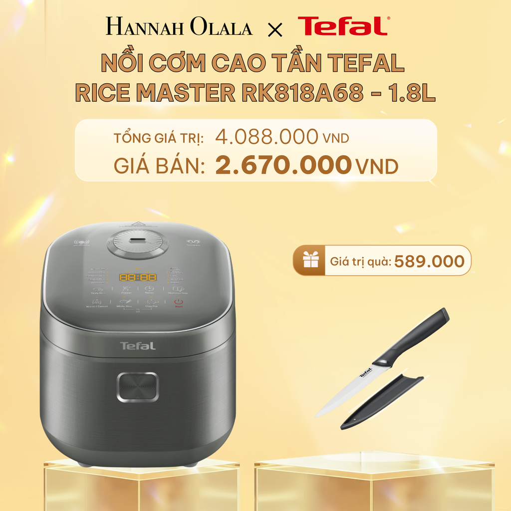  C431_DEAL 5.2: NỒI CƠM CAO TẦN TEFAL RICE MASTER RK818A68 - 1.8L 