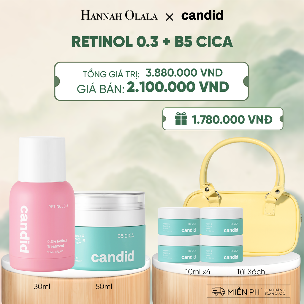  RETINOL 0.3 & B5 CICA BỘ ĐÔI HỖ TRỢ LÀM MỜ NẾP NHĂN VÀ DƯỠNG ẨM CHO DA - A1604 