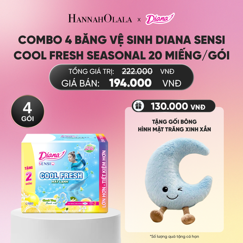  COMBO 4 BĂNG VỆ SINH DIANA SENSI COOL FRESH SEASONAL 20 MIẾNG/GÓI_A1766 