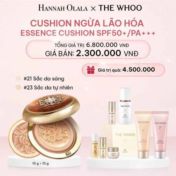  E230_DEAL 11: [TẶNG KÈM 1 LÕI] CUSHION NGỪA LÃO HÓA WHOO CHEONGIDAN ESSENCE CUSHION SPF50+/PA+++ - MÀU 21/23 