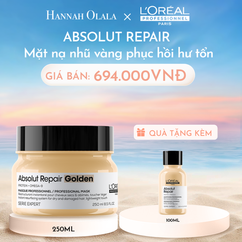  C875_DEAL 11: MẶT NẠ NHŨ VÀNG PHỤC HỒI HƯ TỔN TOÀN DIỆN L'ORÉAL PROFESSIONNEL ABSOLUT REPAIR GOLDEN 250ML 