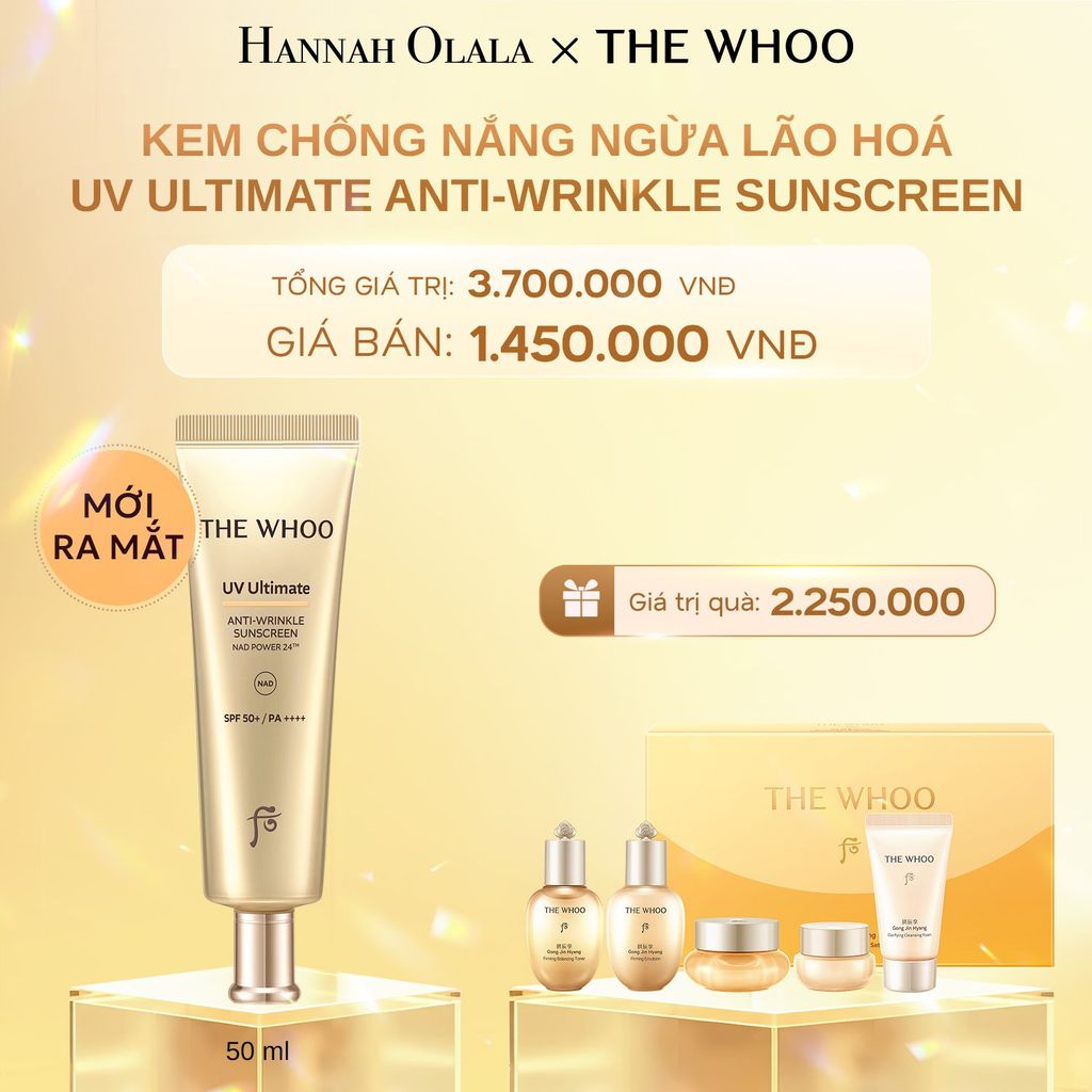  C656_DEAL 11: KEM CHỐNG NẮNG NGỪA LÃO HOÁ THE WHOO UV ULTIMATE ANTI-WRINKLE SUNSCREEN SPF50+/PA++++ 50ML 