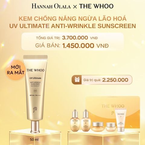  C656_DEAL 11: KEM CHỐNG NẮNG NGỪA LÃO HOÁ THE WHOO UV ULTIMATE ANTI-WRINKLE SUNSCREEN SPF50+/PA++++ 50ML 