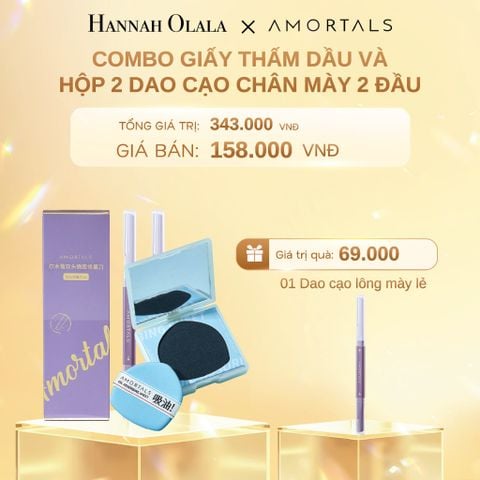  DEAL 9: COMBO GIẤY THẤM DẦU VÀ HỘP 2 DAO CẠO CHÂN MÀY 2 ĐẦU 