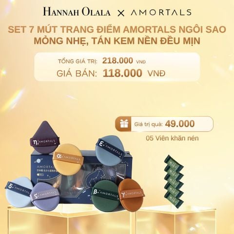  DEAL 10: SET 7 MÚT TRANG ĐIỂM AMORTALS NGÔI SAO – MỎNG NHẸ, TÁN KEM NỀN ĐỀU MỊN 