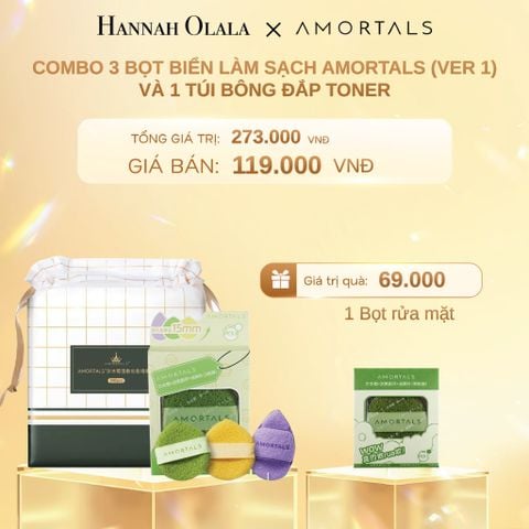  C812_DEAL 15: COMBO 3 BỌT BIỂN LÀM SẠCH AMORTALS (VER 1) VÀ 1 TÚI BÔNG ĐẮP TONER 