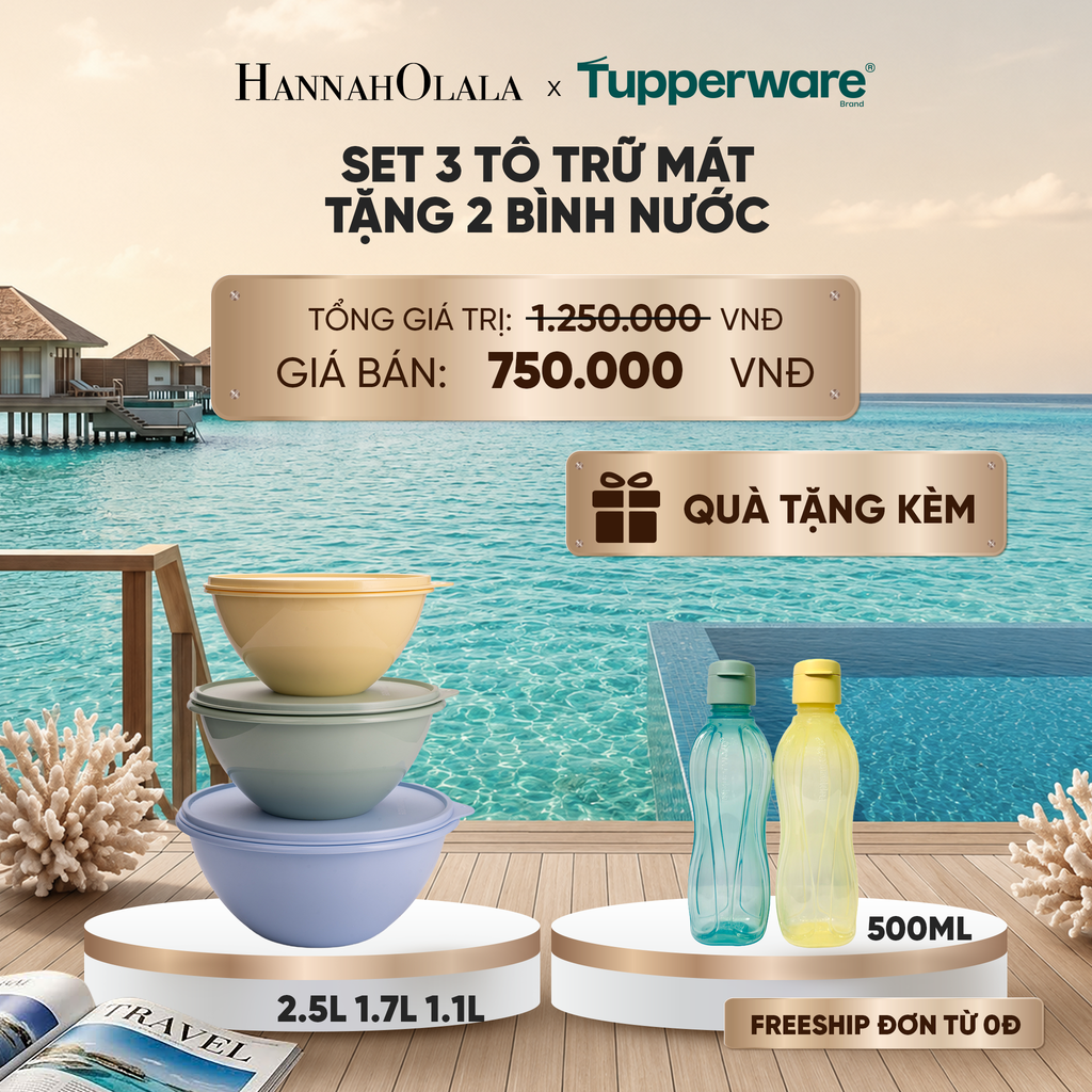  SET 3 TÔ TRỮ MÁT TẶNG 2 BÌNH NƯỚC_ D1457 