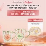  DEAL 12: SET 2 LY SỨ CAO CẤP CATH KIDSTON HOẠ TIẾT "MẸ VÀ BÉ" - MÀU KEM 