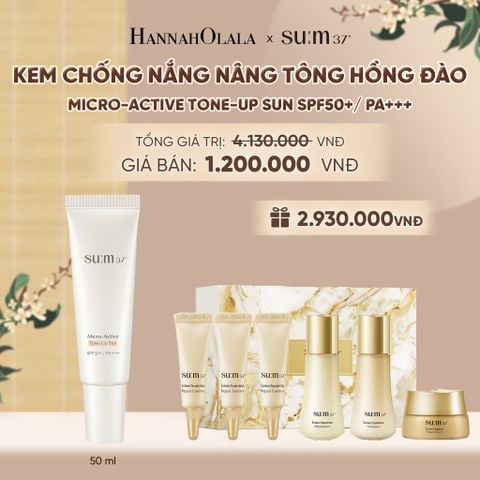  KEM CHỐNG NẮNG NÂNG TÔNG HỒNG ĐÀO SU:M37 MICRO-ACTIVE TONE-UP SUN SPF50+/ PA+++ - A72 