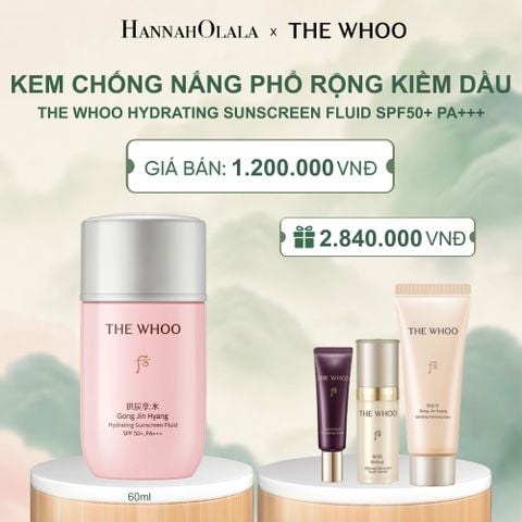  KEM CHỐNG NẮNG PHỔ RỘNG KIỀM DẦU THE WHOO GONGJINHYANG HYDRATING SUNSCREEN FLUID SPF50+ PA+++ 60ML - A1103 