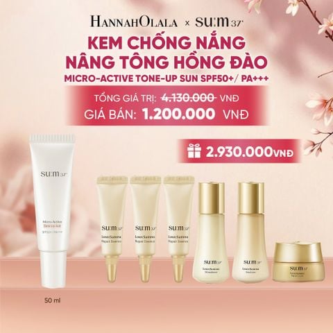  KEM CHỐNG NẮNG NÂNG TÔNG HỒNG ĐÀO SU:M37 MICRO-ACTIVE TONE-UP SUN SPF50+/ PA+++ - A1896 