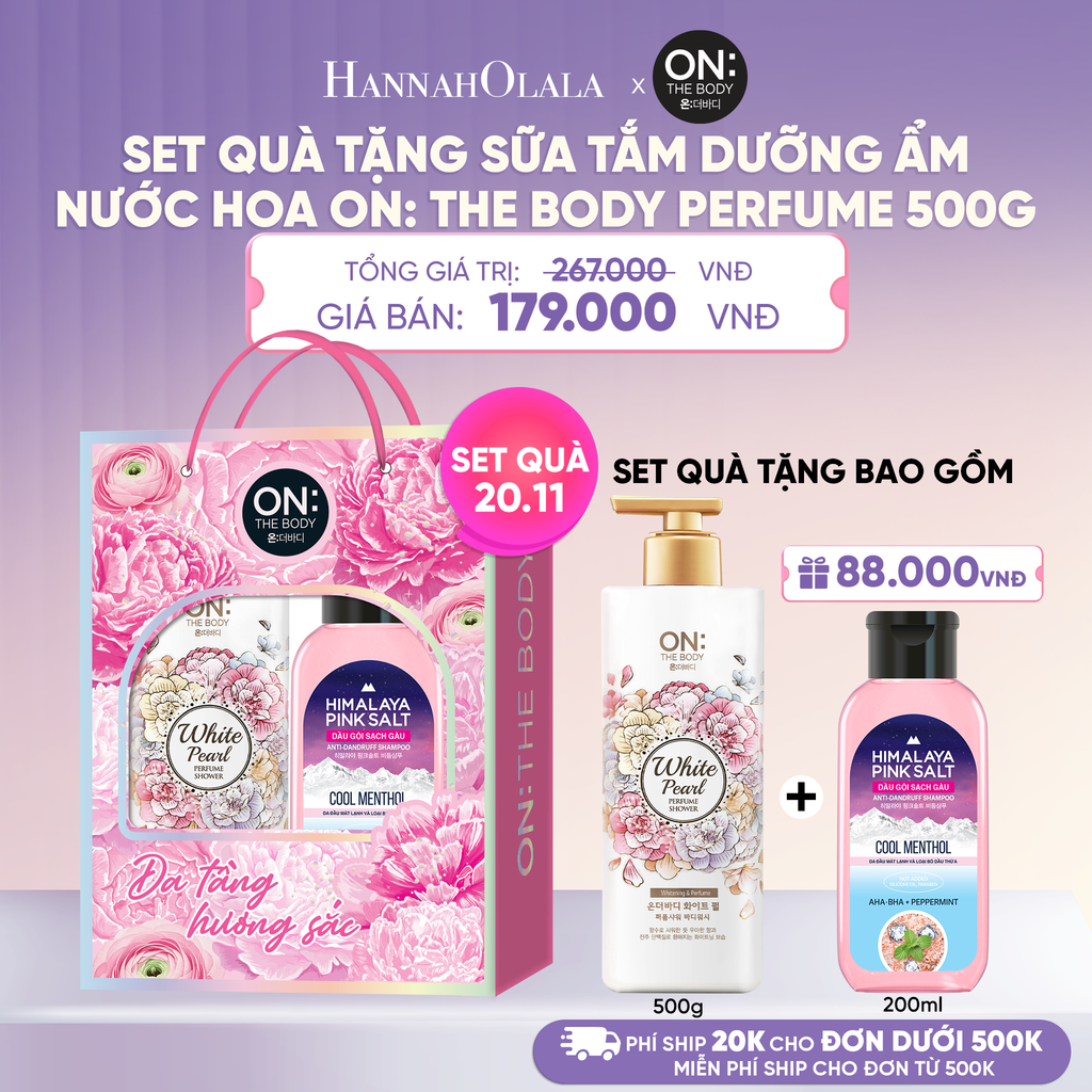  [GIAO SAU 31.10] SET QUÀ 20.11: SỮA TẮM DƯỠNG ẨM HƯƠNG NƯỚC HOA ON: THE BODY PERFUME 500G 