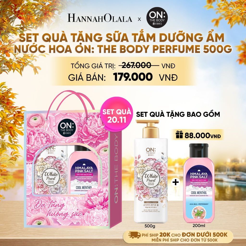  SET QUÀ 20.11: SỮA TẮM DƯỠNG ẨM HƯƠNG NƯỚC HOA ON: THE BODY PERFUME 500G - E1207 