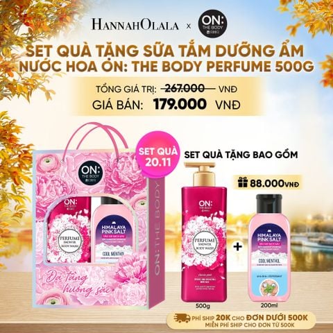  SET QUÀ 20.11: SỮA TẮM DƯỠNG ẨM HƯƠNG NƯỚC HOA ON: THE BODY PERFUME 500G - E1207 