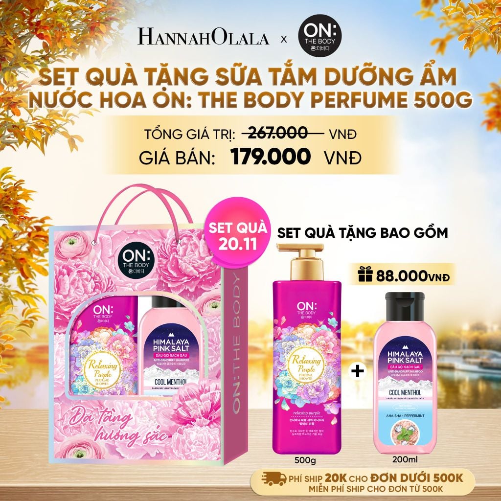  SET QUÀ 20.11: SỮA TẮM DƯỠNG ẨM HƯƠNG NƯỚC HOA ON: THE BODY PERFUME 500G - E1207 