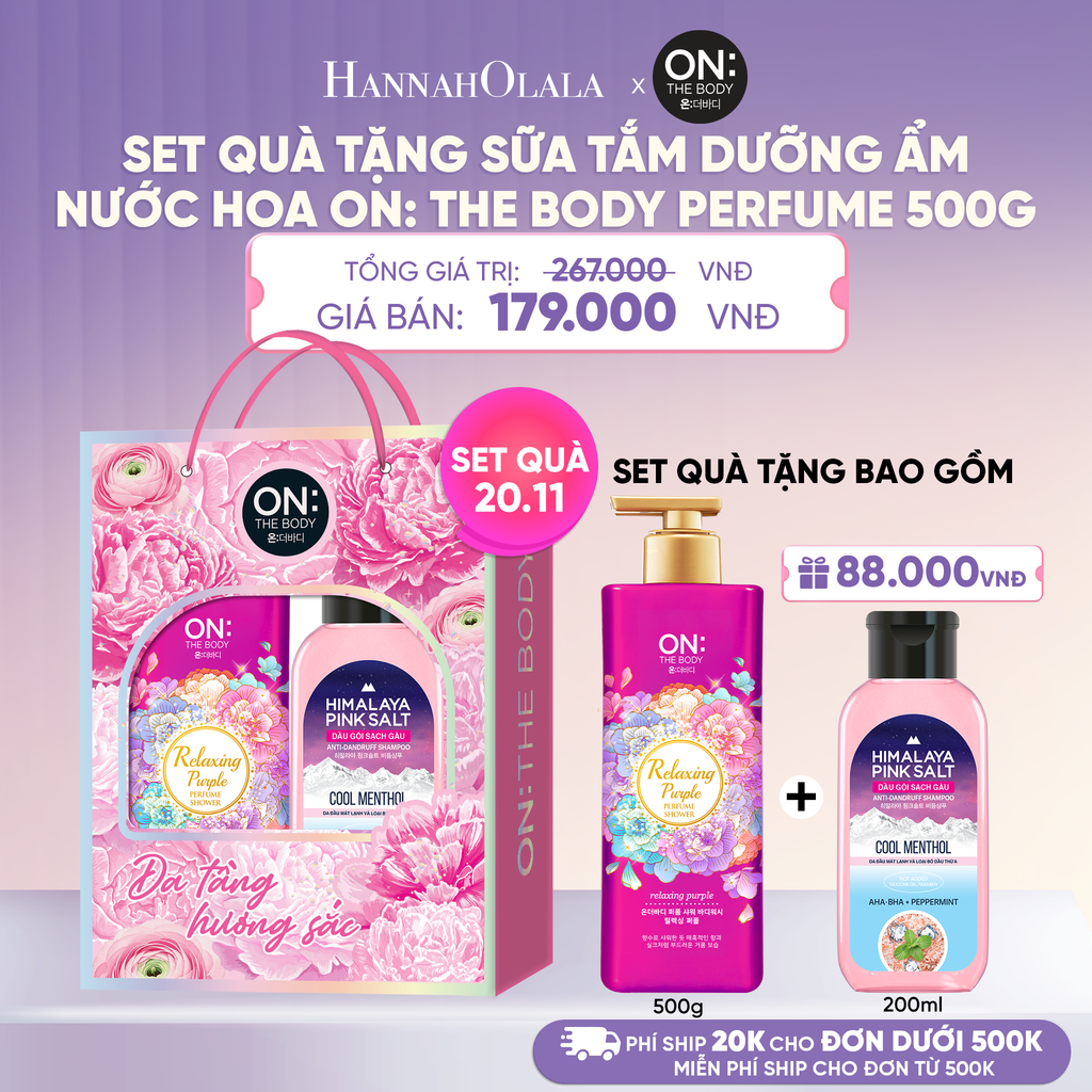  [GIAO SAU 31.10] SET QUÀ 20.11: SỮA TẮM DƯỠNG ẨM HƯƠNG NƯỚC HOA ON: THE BODY PERFUME 500G 