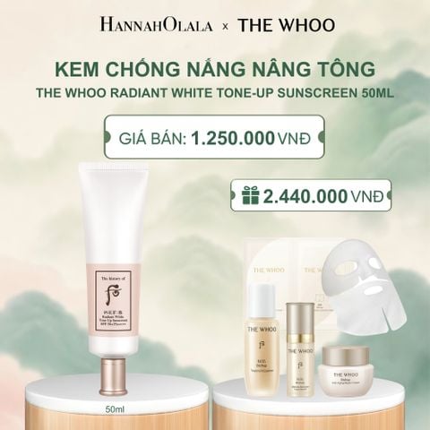  KEM CHỐNG NẮNG NÂNG TÔNG WHOO SEOL RADIANT WHITE TONE UP SUNSCREEN SPF50+/PA++++ 50ML 