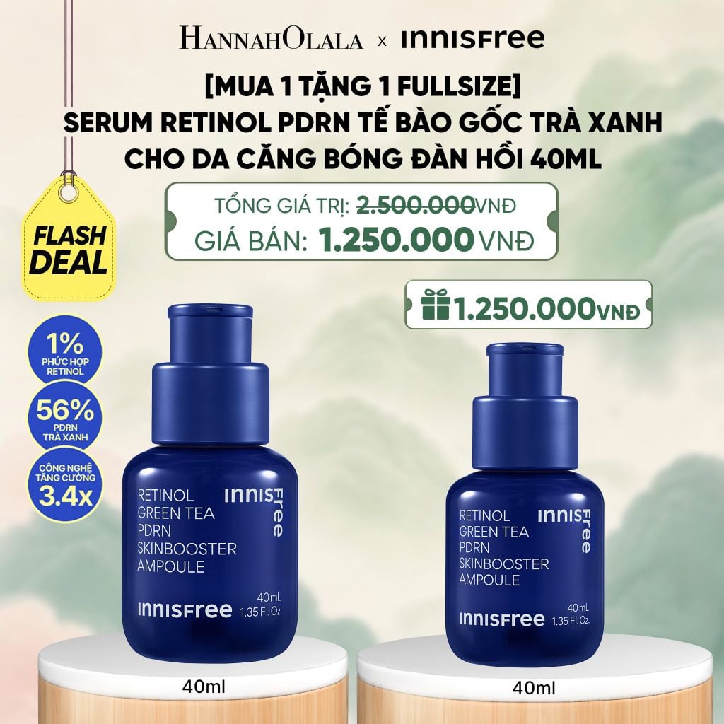  [MUA 1 TẶNG 1] SERUM RETINOL PDRN TẾ BÀO GỐC TRÀ XANH CHO DA CĂNG BÓNG ĐÀN HỒI 40ML - A1623 