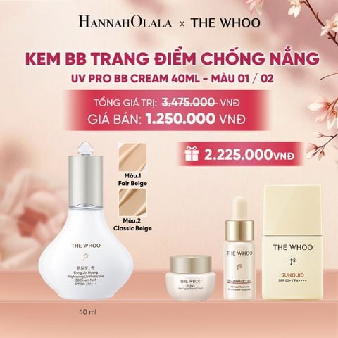  KEM BB TRANG ĐIỂM CHỐNG NẮNG WHOO GONGJINHYANG BRIGHT UV PRO BB CREAM 40ML - A190 
