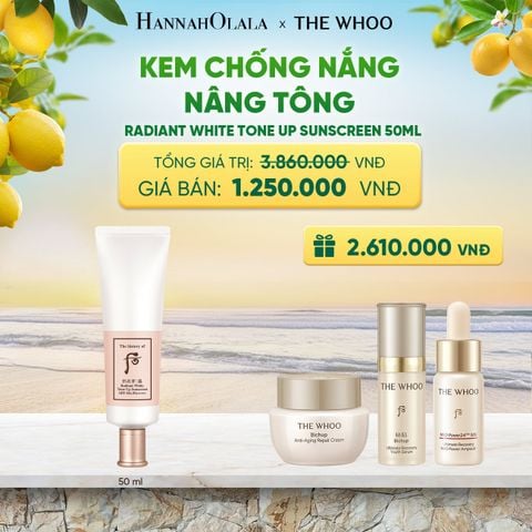  KEM CHỐNG NẮNG NÂNG TÔNG WHOO SEOL RADIANT WHITE TONE UP SUNSCREEN SPF50+/PA++++ 50ML - A10 