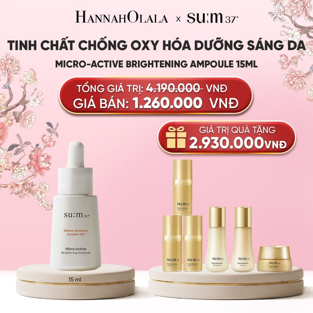  TINH CHẤT CHỐNG OXY HÓA LÀM SÁNG DA SU:M37 MICRO-ACTIVE BRIGHTENING AMPOULE 15ML 