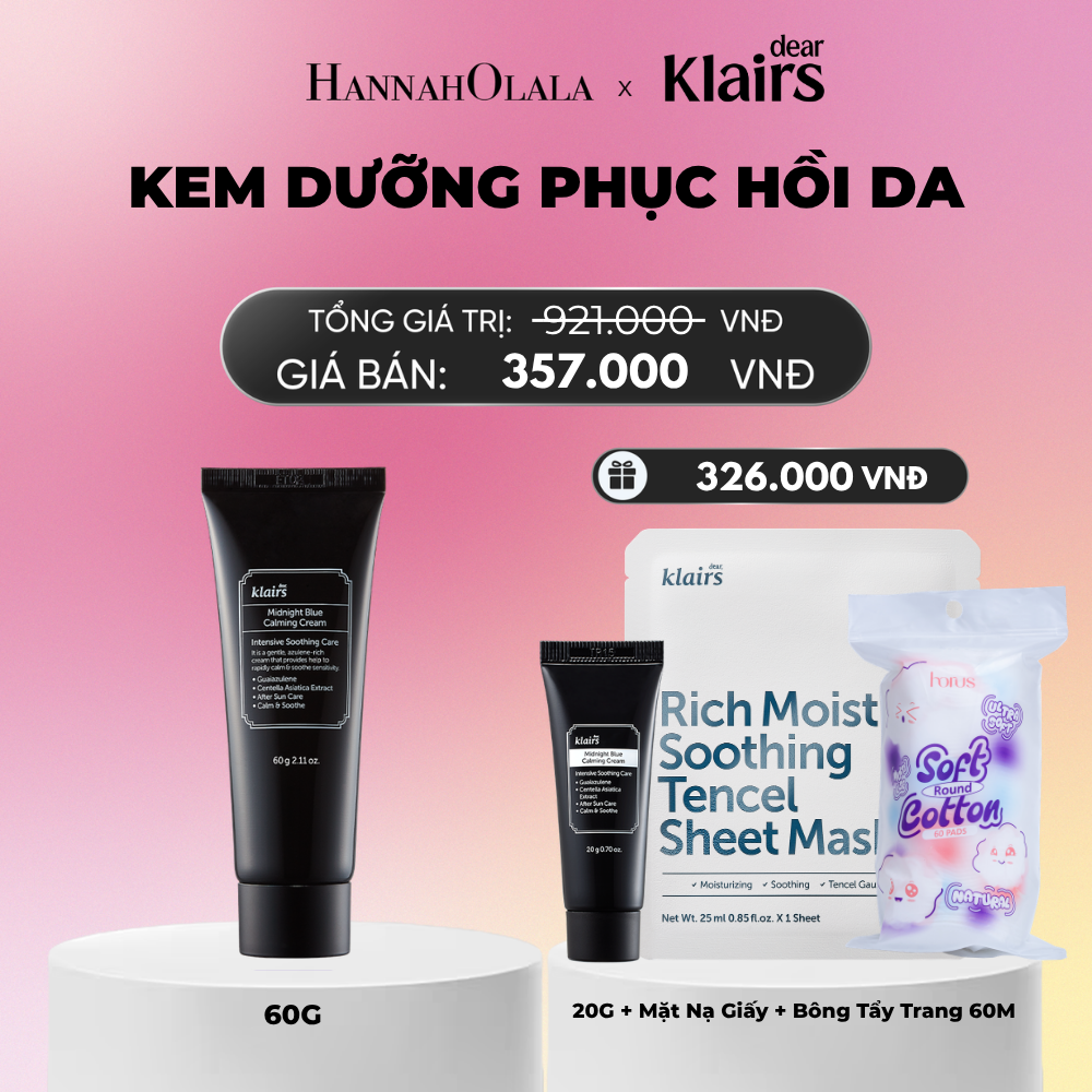  DEAR, KLAIRS KEM DƯỠNG MIDNIGHT BLUE CALMING CREAM 60ML_A1852 