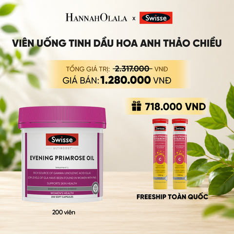  VIÊN UỐNG TINH DẦU HOA ANH THẢO CHIỀU SWISSE ULTIBOOST EVENING PRIMROSE OIL (200 VIÊN) _ DEAL 1 
