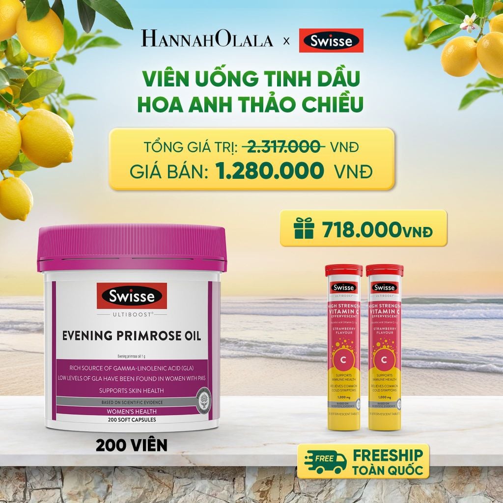  VIÊN UỐNG TINH DẦU HOA ANH THẢO CHIỀU SWISSE ULTIBOOST EVENING PRIMROSE OIL (200 VIÊN) _ DEAL 1 - A2127 