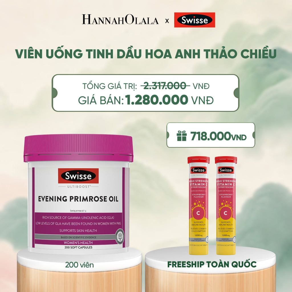  VIÊN UỐNG TINH DẦU HOA ANH THẢO CHIỀU SWISSE ULTIBOOST EVENING PRIMROSE OIL (200 VIÊN) - A1074 