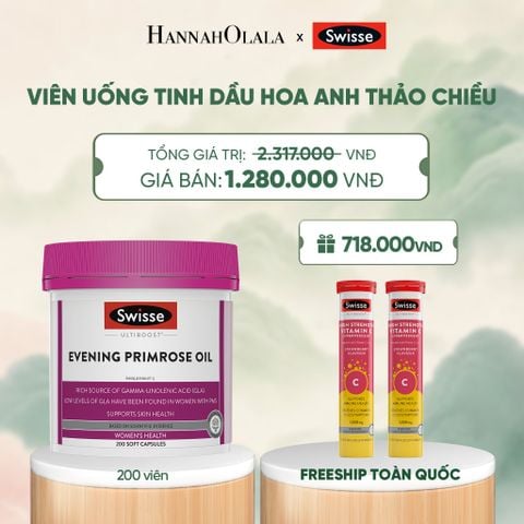  VIÊN UỐNG TINH DẦU HOA ANH THẢO CHIỀU SWISSE ULTIBOOST EVENING PRIMROSE OIL (200 VIÊN) - A1074 
