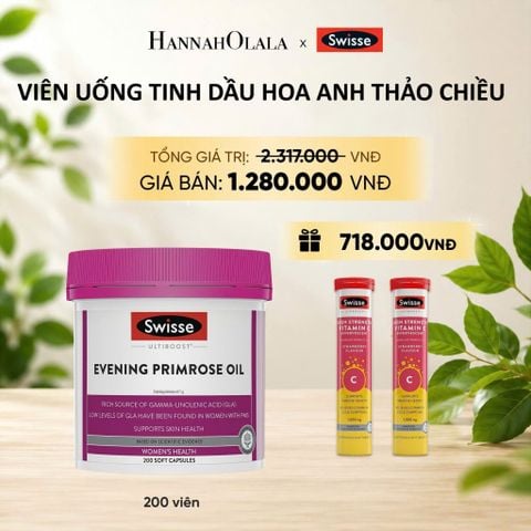 VIÊN UỐNG TINH DẦU HOA ANH THẢO CHIỀU SWISSE ULTIBOOST EVENING PRIMROSE OIL (200 VIÊN) _ DEAL 1 