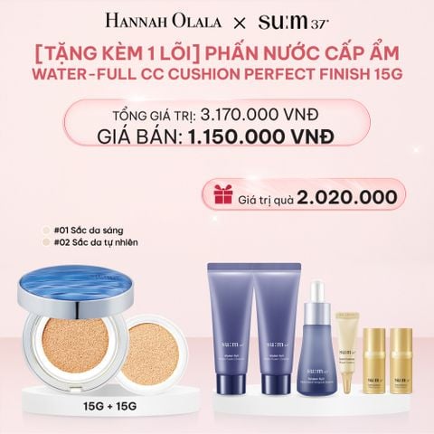 E218_DEAL 22: [TẶNG KÈM 1 LÕI] PHẤN NƯỚC CẤP ẨM SU:M37 WATER-FULL CC CUSHION PERFECT FINISH 15G - MÀU 01/02 