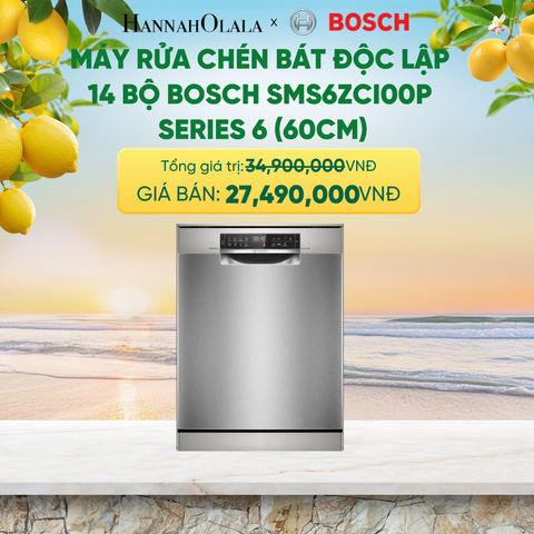  MÁY RỬA CHÉN BÁT ĐỘC LẬP 14 BỘ BOSCH SMS6ZCI00P - SERIES 6 (60CM) - A2369 