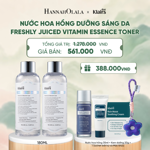  COMBO 2 DEAR, KLAIRS NƯỚC HOA HỒNG FRESHLY JUICED VITAMIN ESSENCE TONER 180ML (IP04) - A1448 