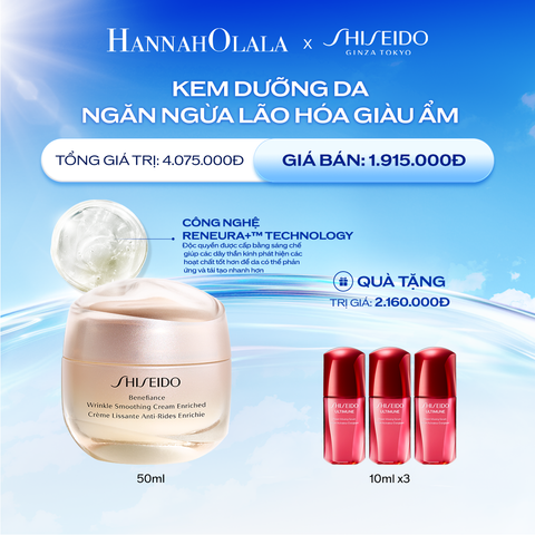  DEAL 12: KEM DƯỠNG DA CHỐNG LÃO HÓA GIÀU ẨM SHISEIDO BENEFIANCE WRINKLE SMOOTHING CREAM ENRICHED 50ML 