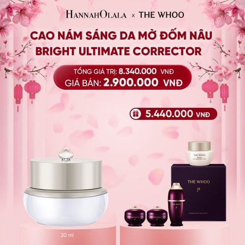  DEAL 12: CAO NÁM SÁNG DA MỜ ĐỐM NÂU THE WHOO GONGJINHYANG BRIGHT ULTIMATE CORRECTOR 20ML 