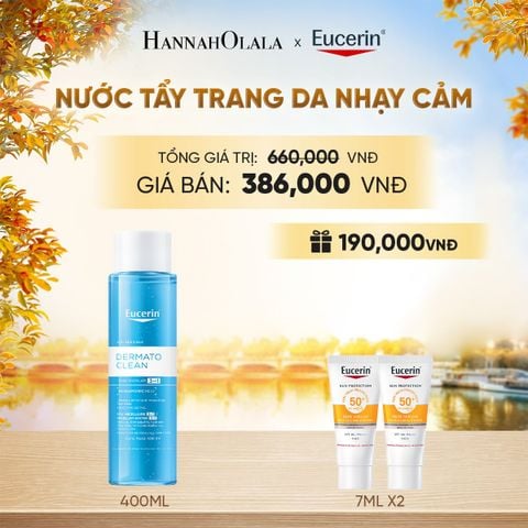  NƯỚC TẨY TRANG DỊU NHẸ CHO DA NHẠY CẢM EUCERIN DERMATO CLEAN MICELLAR 3IN1 400ML - E916 