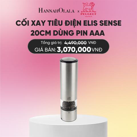  CỐI XAY TIÊU ĐIỆN ELIS SENSE 20CM DÙNG PIN AAA - MÀU INOX 