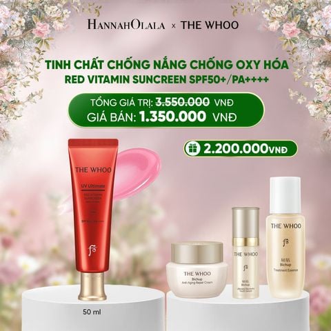 DEAL 13: TINH CHẤT CHỐNG NẮNG CHỐNG OXY HÓA THE WHOO RED VITAMIN SUNCREEN SPF50+/PA++++ 50ML 