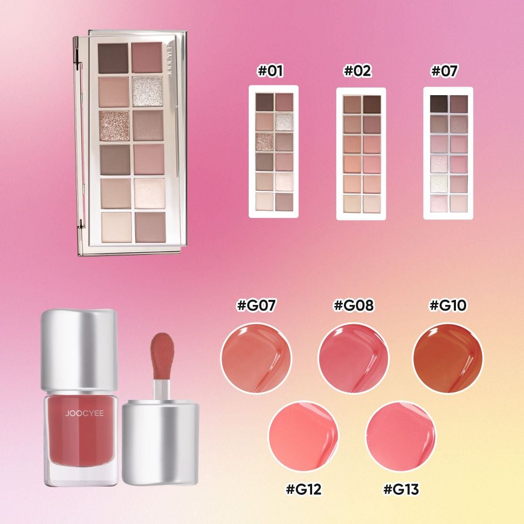  COMBO 2: BẢNG PHẤN MẮT 12 Ô + SON BÓNG AURA - A3502 