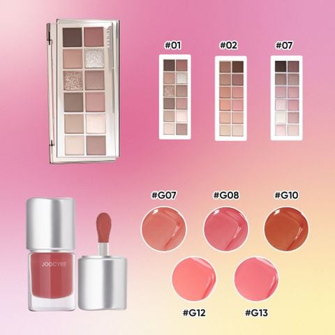  COMBO 2: BẢNG PHẤN MẮT 12 Ô + SON BÓNG AURA - A3502 