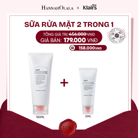  DEAR, KLAIRS SỮA RỬA MẶT FRESHLY JUICED VITAMIN MASK CLEANSER 150ML (IP04)_M72 