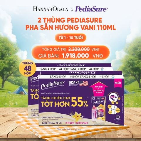  2 THÙNG PEDIASURE PHA SẴN HƯƠNG VANI 110ML DEAL 12: 