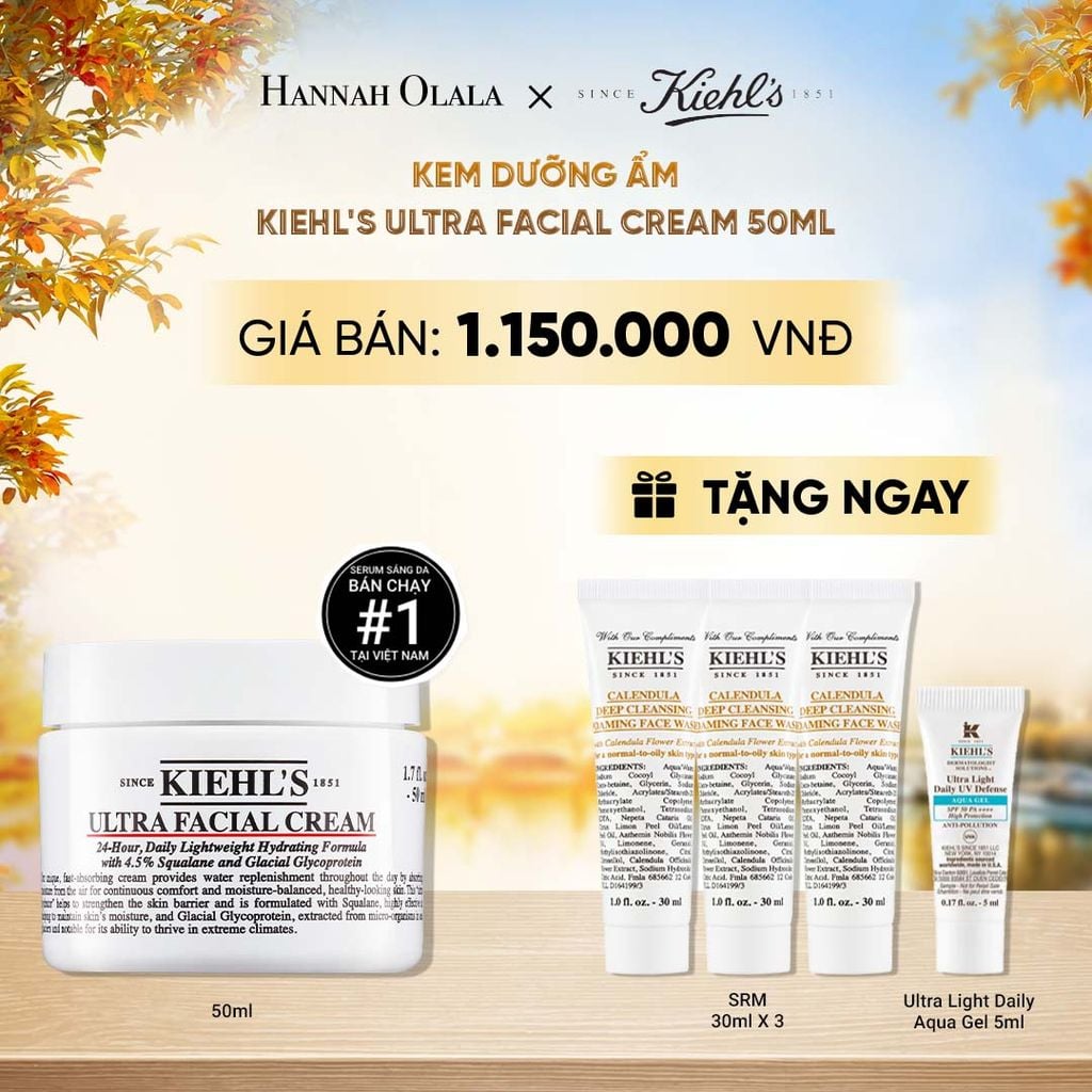  KEM DƯỠNG ẨM SÂU 72H & PHỤC HỒI NHANH KIEHL'S ULTRA FACIAL CREAM 50ML - E334 