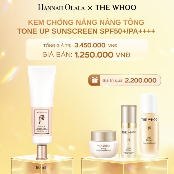  C657_DEAL 12: KEM CHỐNG NẮNG NÂNG TÔNG WHOO SEOL RADIANT WHITE TONE UP SUNSCREEN SPF50+/PA++++ 50ML 