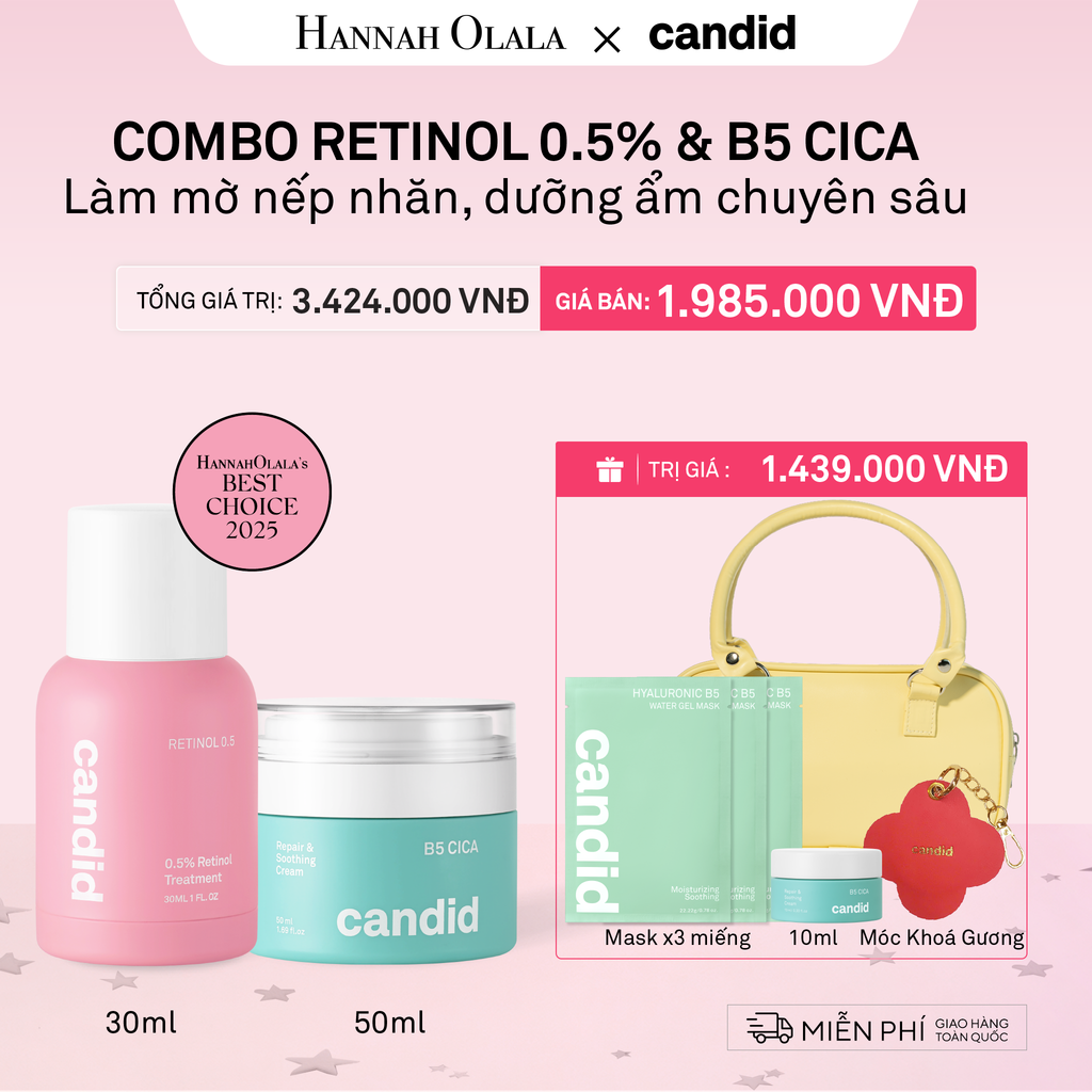  RETINOL 0.5 & B5 CICA BỘ ĐÔI LÀM MỜ NẾP NHĂN VÀ DƯỠNG ẨM PHỤC HỒI CHUYÊN SÂU - DEAL 12 